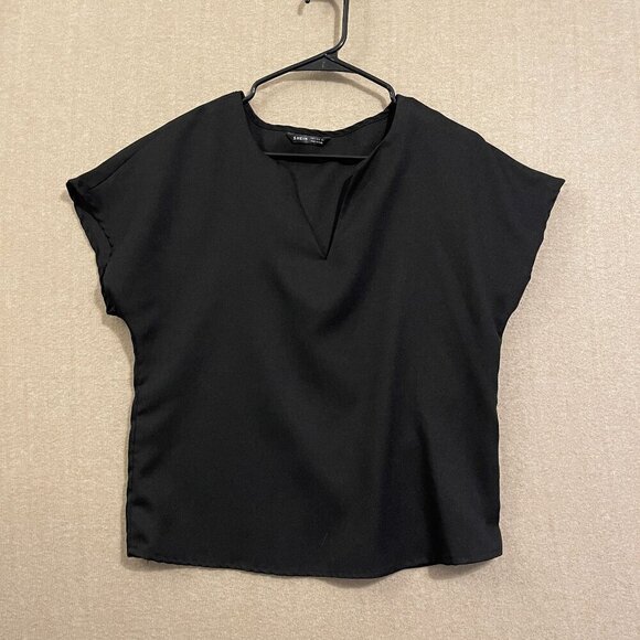 Shein Top Women's Small Black Pull Over Short Sleeves - Picture 1 of 11